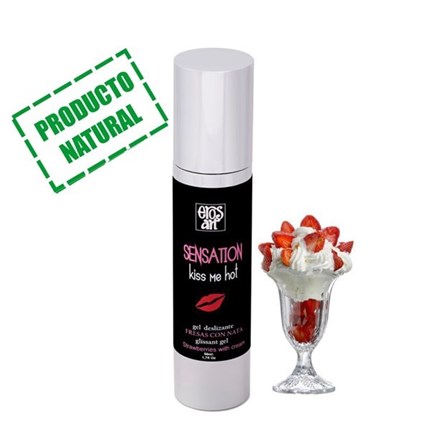 Lubricante natural sabor fresas con nata